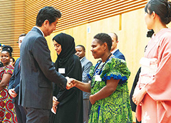 "The time that you spend with your fellow leaders at sea and the bonds that you build will be valuable assets to you as future leaders," encourages Prime Minister Shinzo Abe